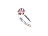 14k White Gold MOISSANITE Engagement RING 1.5 CT Round Cut Solitaire Fancy Pink