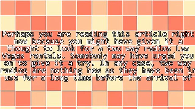 Searching For Two Way Radios Las Vegas Rentals