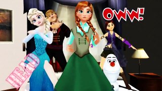 Five Little Monkeys   Frozen Anna, Elsa, Kristoff, Olaf and Rapunzel   3D Nursery Rhymes