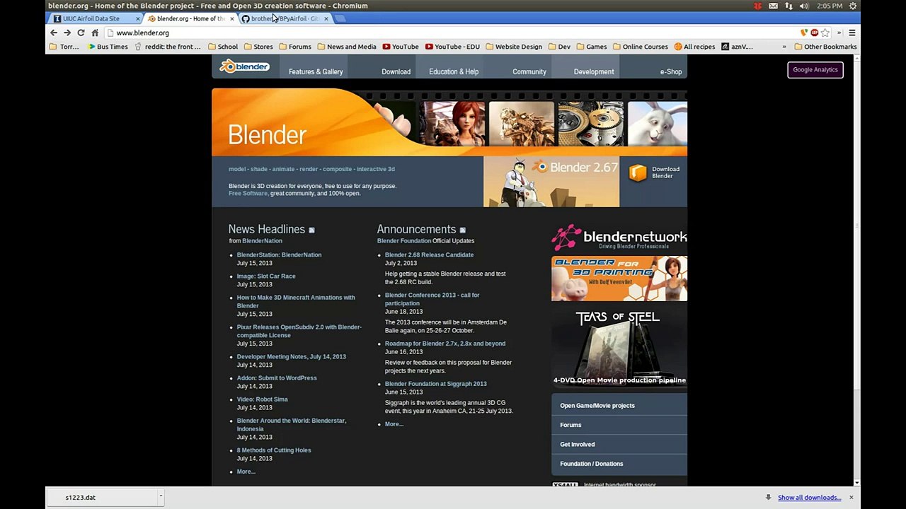 Use Blender to model Airfoils