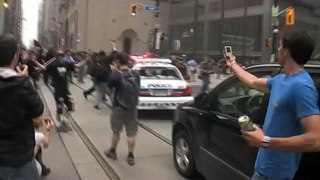 G20 Riot: Police Car Burning