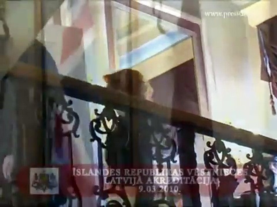 Īslandes vēstnieces Latvijā akreditācija Rīgas pilī 09/03/10