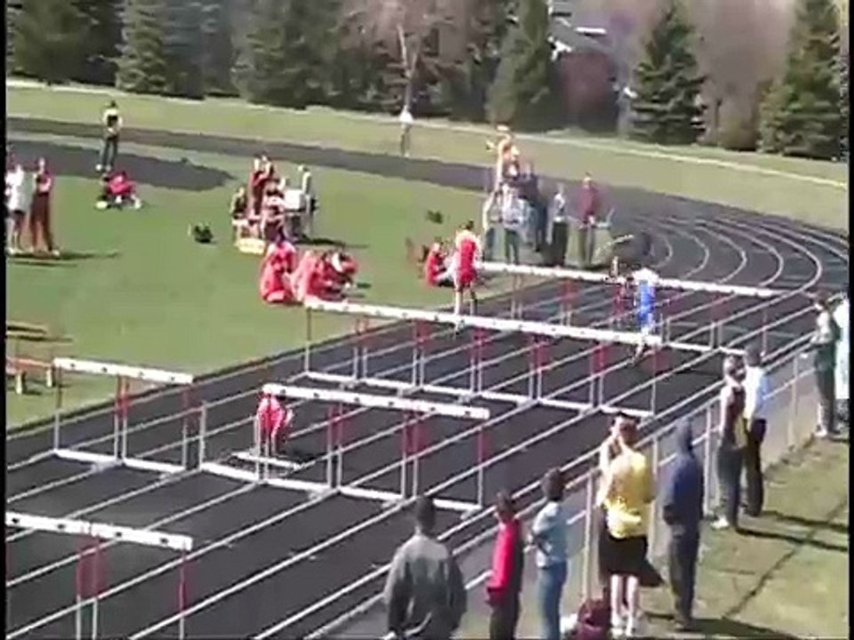 People falling over hurdles