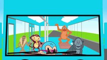 Wheels On The Bus with Five Little Monkeys   Nursery Rhyme   Song for Kids   Animated Surprise Eggs