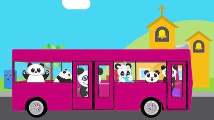 Wheels On The Bus   PANDA Family   Song for Kids Toddlers   Nurserey Rhyme   Animated Surprise Eggs