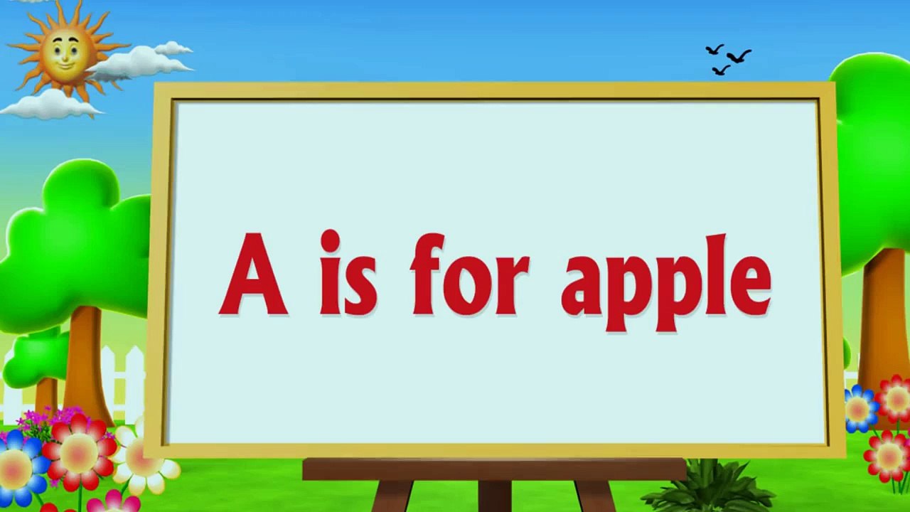 A is for apple Nursery Rhymes 4 -  Animation English Alphabet ABC Songs for children