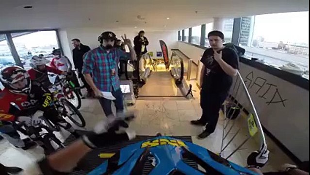 Agressive downhill mountain biking.. IN A MALL!