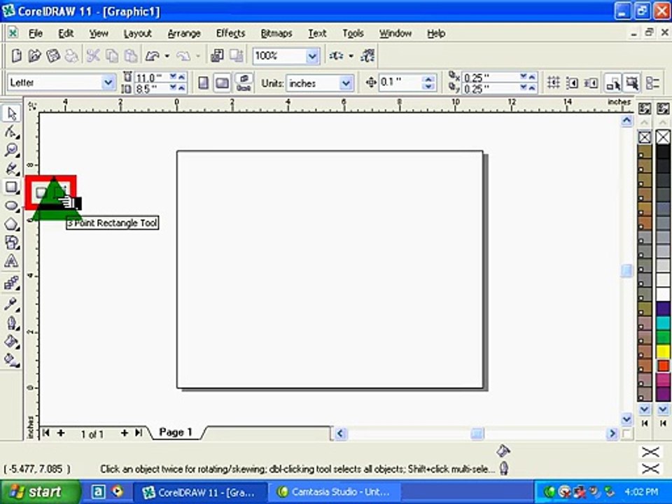 3 Point Rectangle in coral draw Urdu/Hindi tutorial
