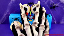 Spooky Halloween Play Doh Shopkins Spiderman Spongebob Spiders Surprise Eggs StrawberryJam