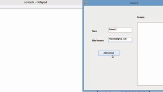 open a file and add email and name to listbox with notepad using C#