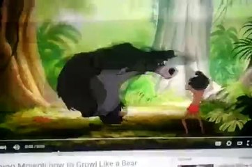 Baloo teaching Mowgli how to roar like Rodan