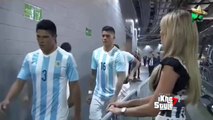Messi ignora a la Sexy periodista Inés Sainz en el partido Mexico vs Argentina 2-2 Amistoso 2015