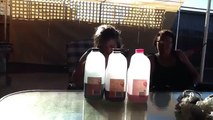 Kid throws up after milk challenge