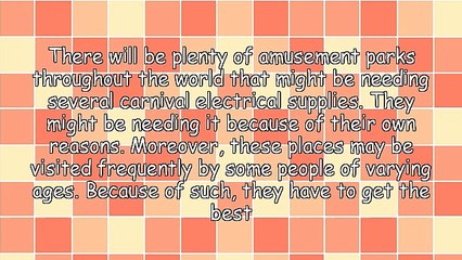 How To Find Quality Carnival Electrical Supplies