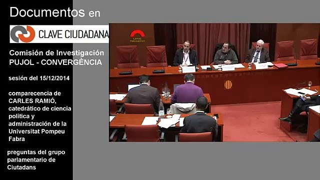 COMISIÓN PUJOL(15/12/2014)Comparece Carles Ramió, cated. ciencia Política UPF .Preguntas de C's
