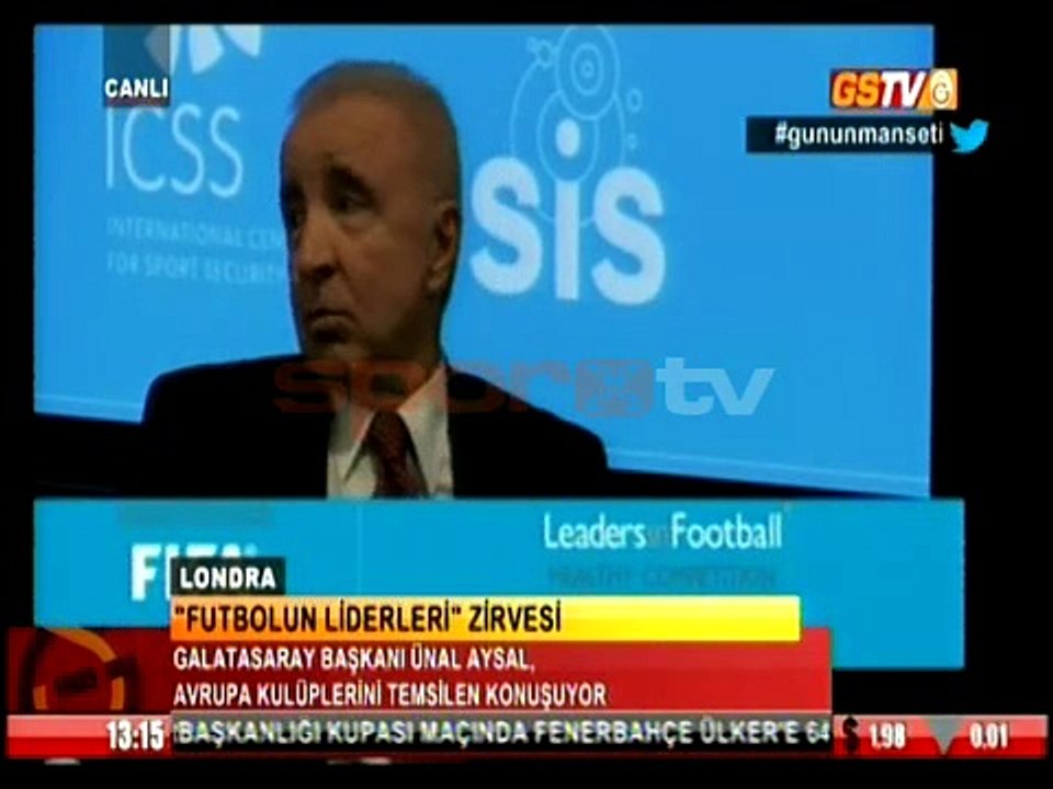 Ünal Aysal Fubolun Liderleri Zirvesi'nde konuştu