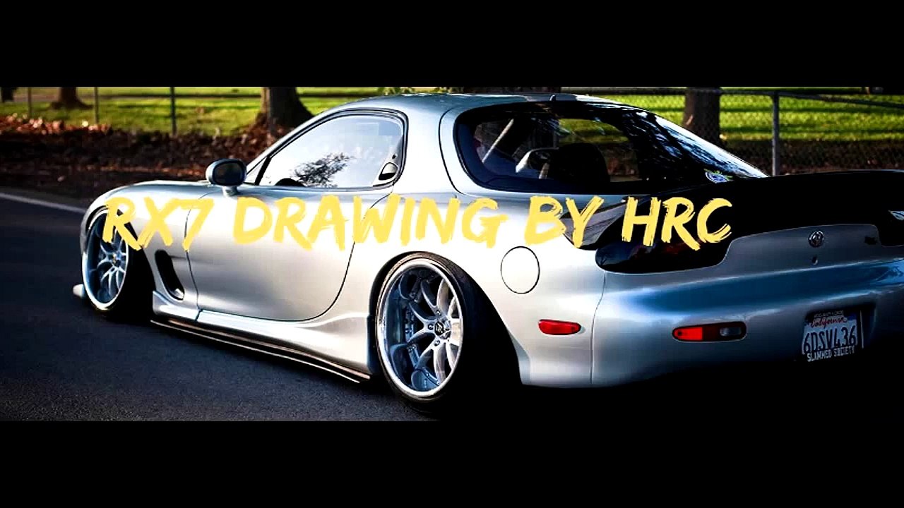 Stanced Car Drawing - RX7 (@HRC_Drawings )