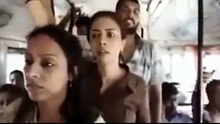 Bold and Beautiful Woman in Indian Bus