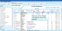 Table with paging, sorting and filtering usage.