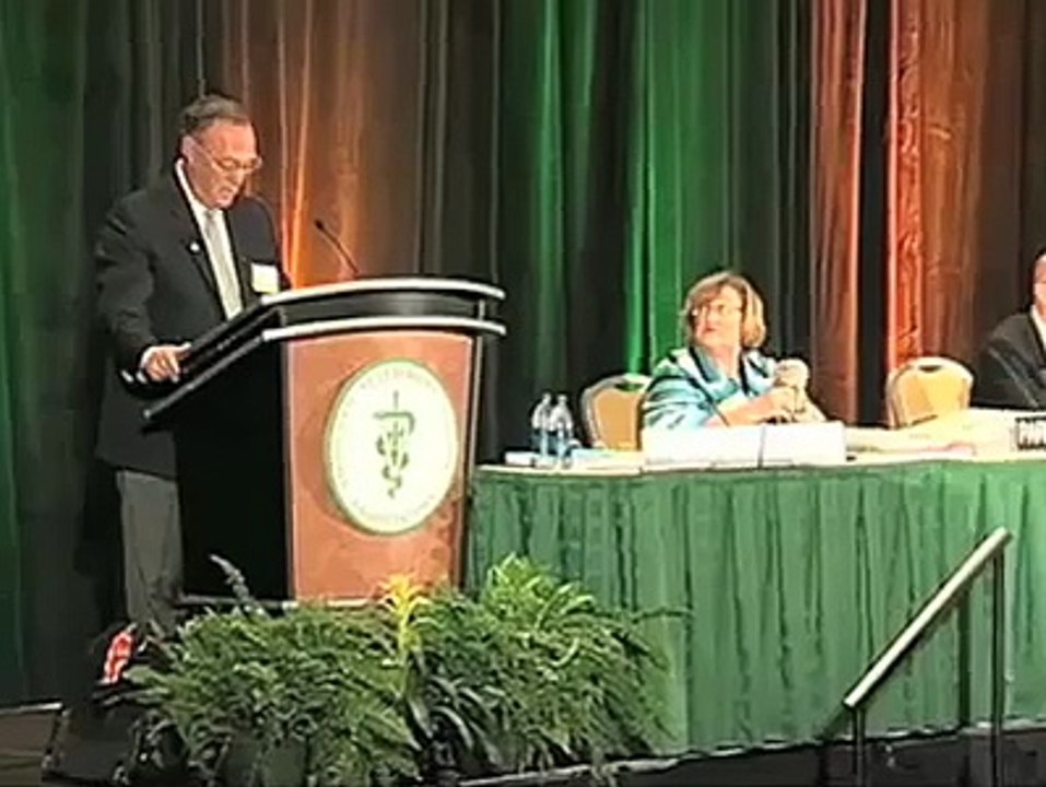 Dr. Larry Kornegay, new AVMA president, speech...