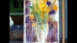 WATERCOLOR AND ACRYLIC  FLORAL PAINTING BY MILLIE GIFT SMITH