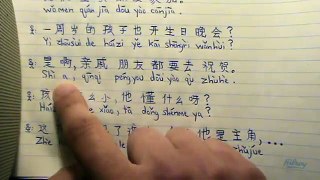 Intermediate Mandarin Lesson, Conversation, audio dialogue + pinyin + characters