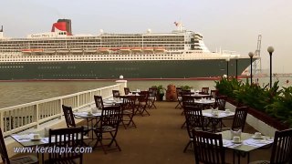 Luxury Cruise Liner Queen Mary 2 arriving at Cochin Port, February 2, 2013.