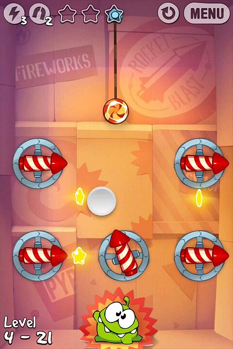 Cut the Rope Experiments Rocket Science Level 21 Walkthrough
