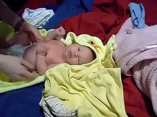 First Bath At Home  marry's Little Family Baby's First Home Bath 2015