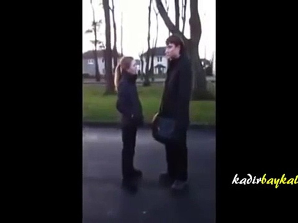 the girl punching the boy who refused his offer