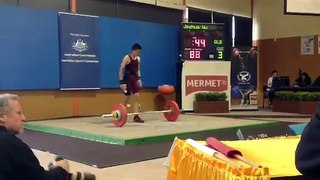 Josh Wu 88Kg Snatch at 60kg Bodyweight National U17 Record