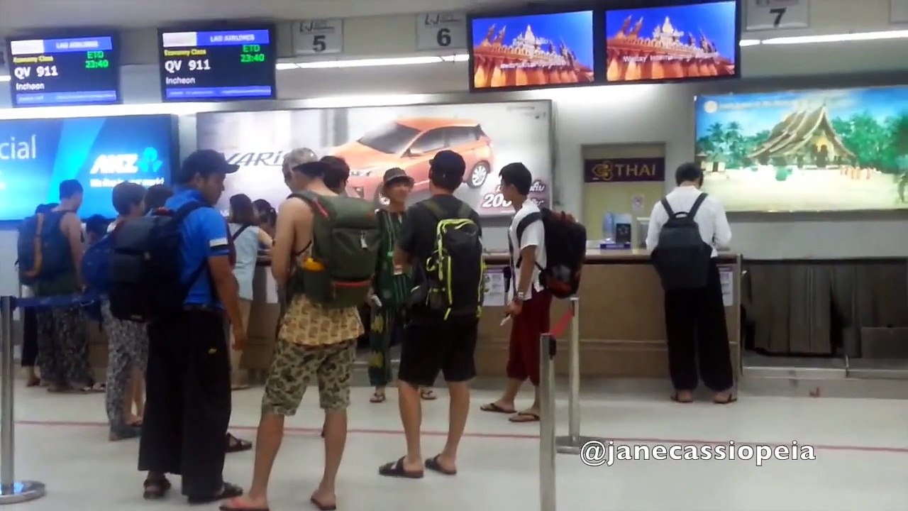140713 Baro B1A4, Son Ho Jun, Yoo Yeon Seok @ Wattay Airport Heading back to Korea