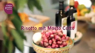 Sterneköchin Anna Sgroi kocht: Safran Risotto mit Mosto Cotto. Rezept.