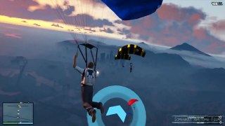 ★ GTA 5 ONLINE Parachuting In Snow While In First Person (Xbox One Gameplay)