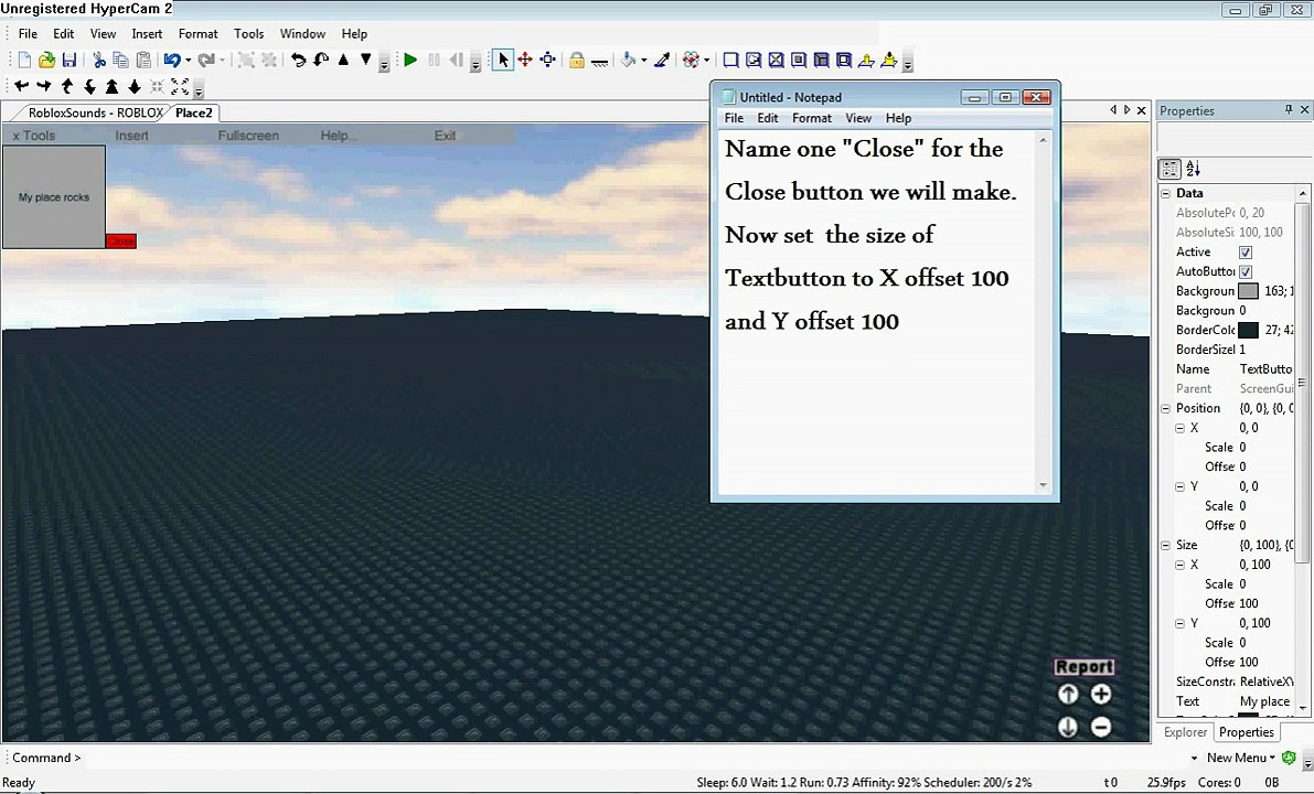 Roblox Gui Scripts: Close button GUI that closes another window!