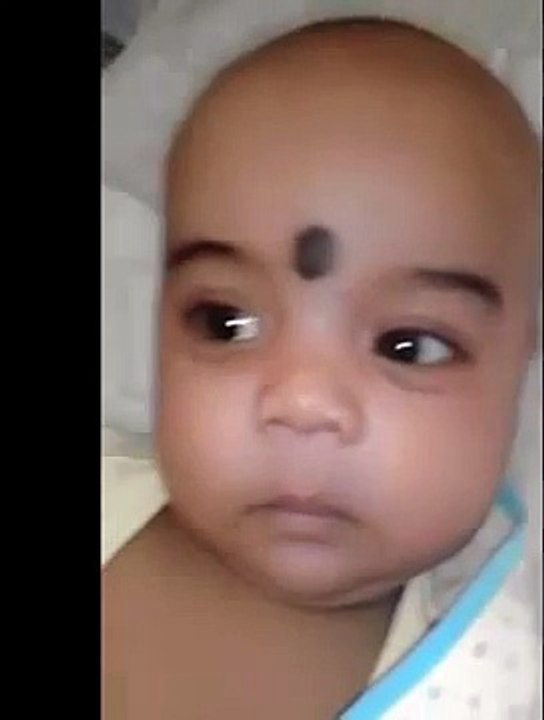 cute baby crying when mom fight
