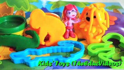 Play Doh Jungle Animals + Miniature Carrie of Monsters University Kids Toys