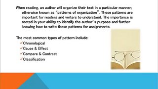 Patterns of Organization for Reading