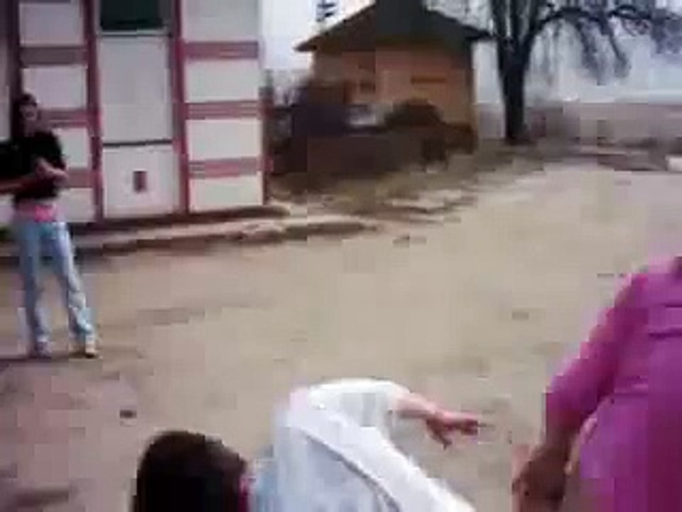 Girl falls on her face