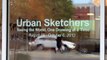 Urban Sketchers art exhibit at Ackland Art Museum Store