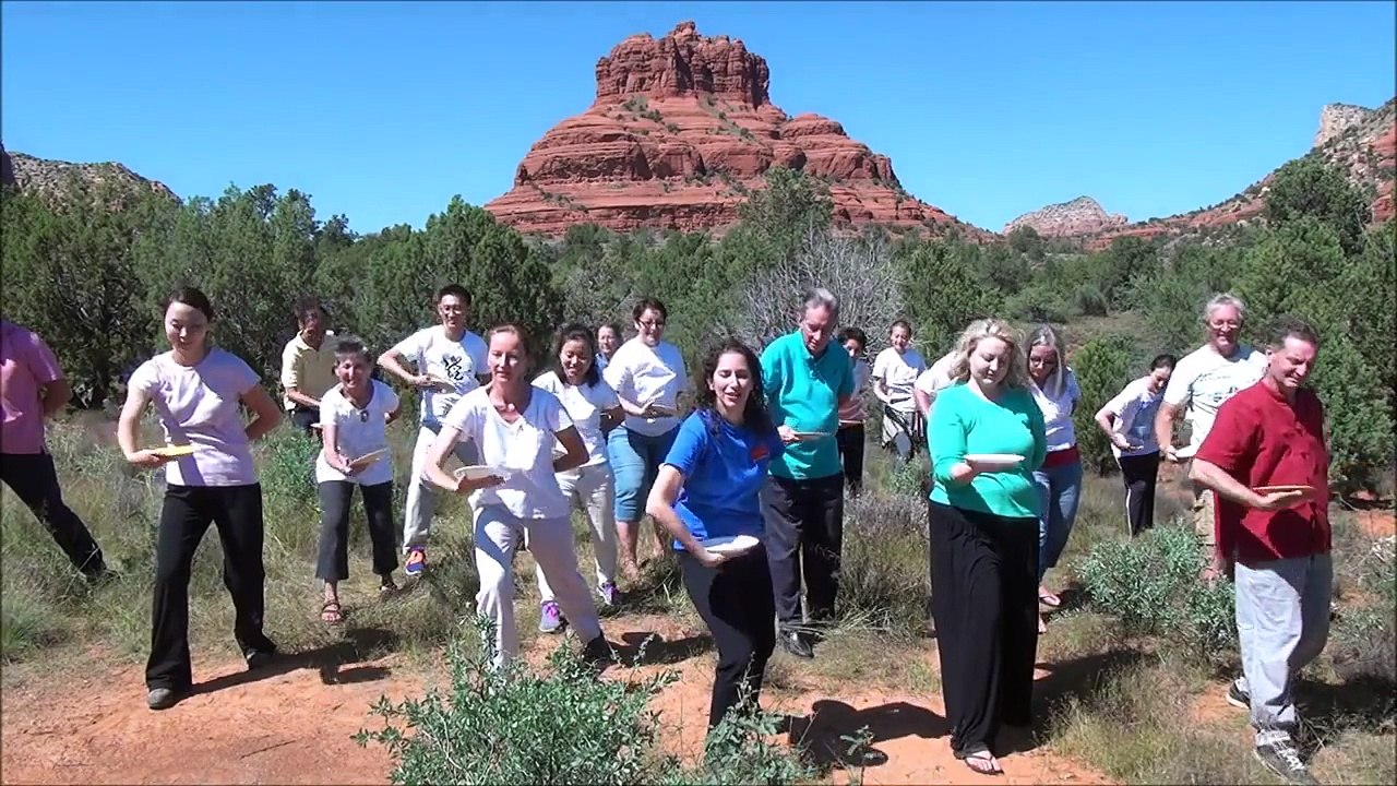 Plate Balancing Yoga Exercise at Bell Rock