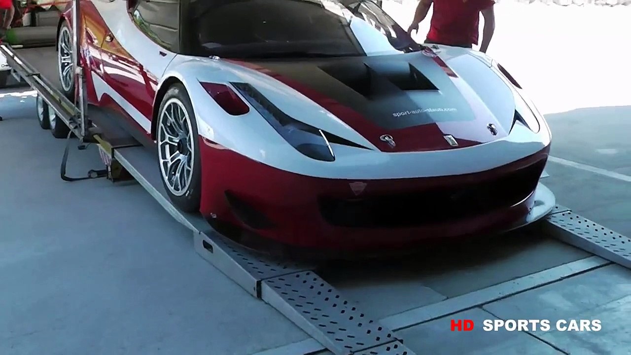 Ferrari 458 GT3 Unloading , Startup Sound and Acceleration