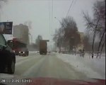 DASH CAM  Good Skill Driver Avoids Incoming skidding Car loose on Icy ROAD