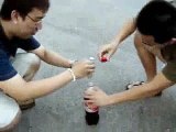 Coke & Mentos Experiment (The Rocket) Trial 2