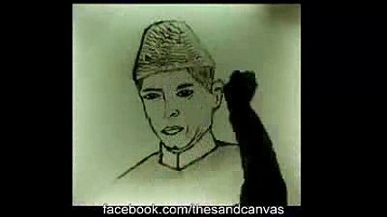 Quaid-e-Azam Portrait with Sand Animation
