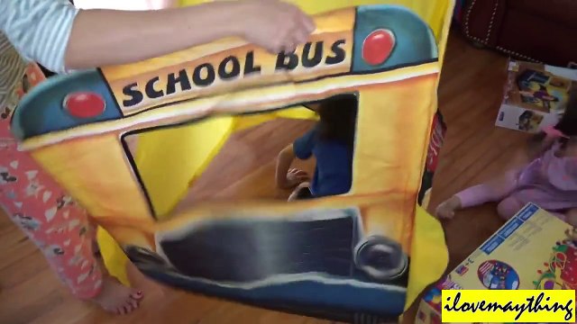 Playhouse Tent for Kids Playhut School Bus Playtime w Hulyan & Maya