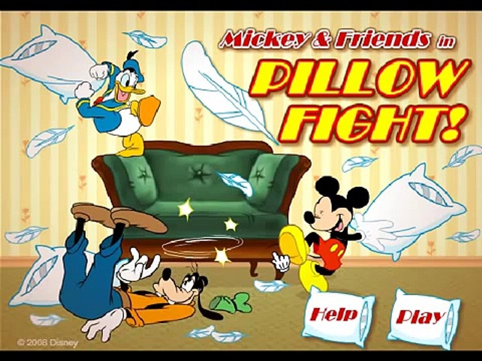 Mickey Mouse And Friends In Pillow Fight   Online Kids Games