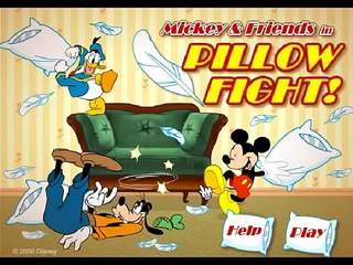 Mickey Mouse And Friends In Pillow Fight   Online Kids Games