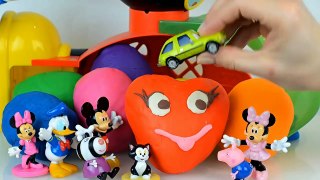 peppa pig surprise eggs mickey mouse play doh minnie mouse cars toys