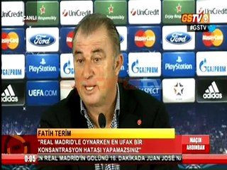 Fatih Terim: "Taraftarlarımızdan özür diliyorum, telafi edeceğiz"